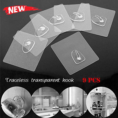 Preisvergleich Produktbild Xmansky Rutschfester transparenter nahtloser Wandhaken,Wiederverwendbare transparente spurlose Wandbehanghaken Wasserfest Badezimmer Deckenhaken Haken Ohne Bohren Kleiderhaken Handtuchhaken