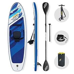Bestway 8321639 Tabla Paddle Surf Hinchable con Remo y Asiento Oceana 305x84x12 cm, Unisex niños, Multicolor, 305x84x12cm