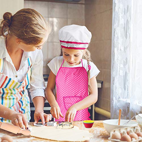 Hicdaw 31PCS Kids Cooking Set Girl Toys for 3-6 Year Old Girls Chef Hat Cooking Apron Set for Kids with Chef Hat Oven Mitt Cooking Utensils