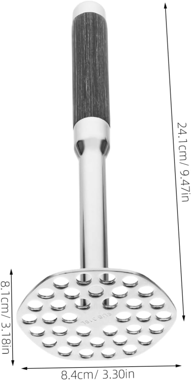 PRETYZOOM Stainless Steel Long Handle Potato Masher for Effortless Mashing Versatile Kitchen Tool for Vegetables and Fruits for Home and Restaurant Use