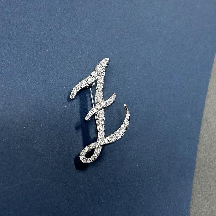 Image of Rhinestone Initial Brooch Pin for Women, Alphabet Gold Letter Brooch A-Z with Crystal, Metal Pin for Hat Bag Dress Suit Accessory for Men