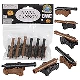 BMC CTS Naval Cannon Artillery - 6pc Black & Bronze Plastic Army Men Accessories