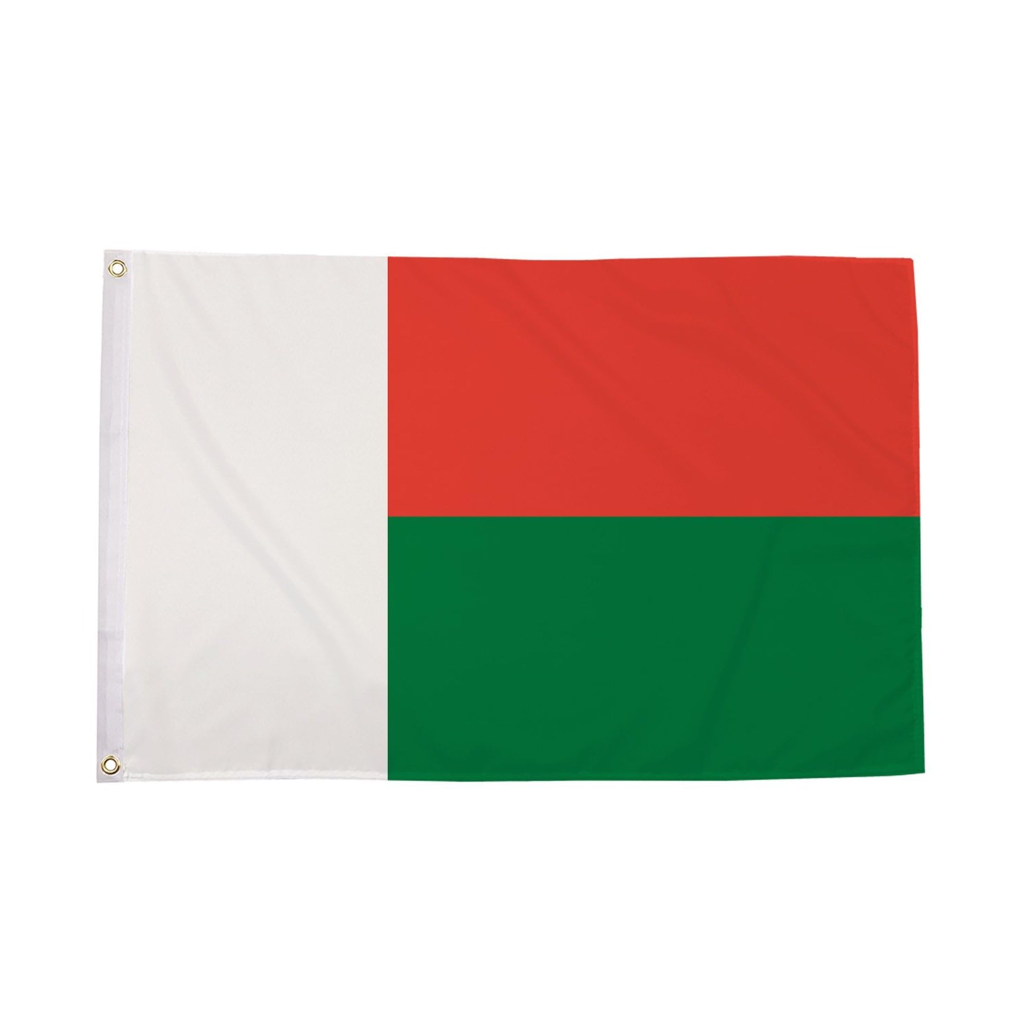 Flagtex Madagascar Flag 5ft x 3ft National Flag Red Green White Horizontal Stripes Premium Quality Polyester Double Stitched Brass Grommets 150cm x 90cm Indoor Outdoor African Banner Display โ image 1