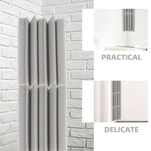 VICASKY 6 Stück Hellgraue Schwamm Schallschutz Pads Schalldichte Schaumstoff Schallschutzplatte Schallschutz Eck Bassfalle