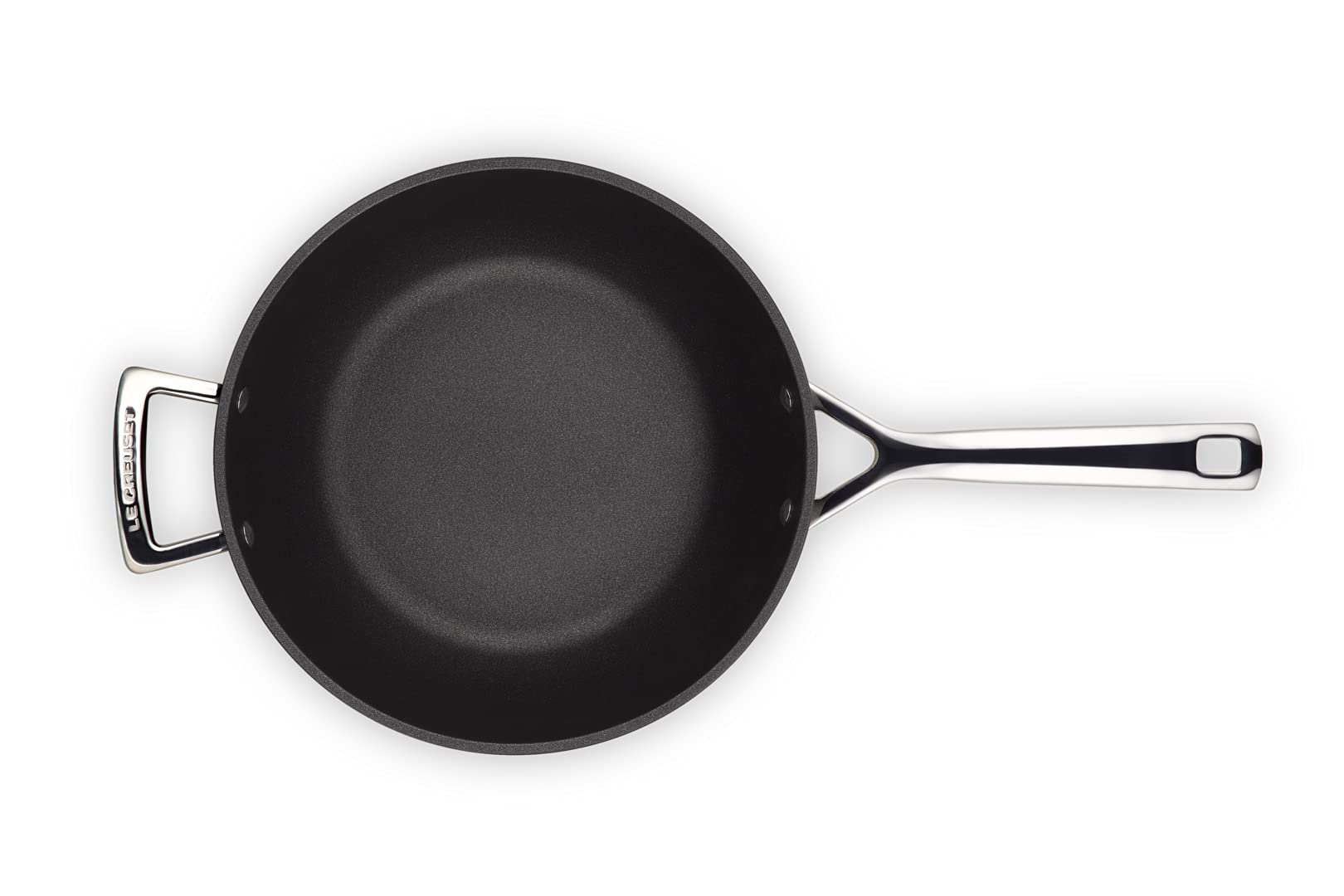 Le Creuset Padella Wok in Alluminio Antiaderente, Ø 26 cm, PFOA Free, per Tutte Le fonti di Calore, induzione incl,Nero