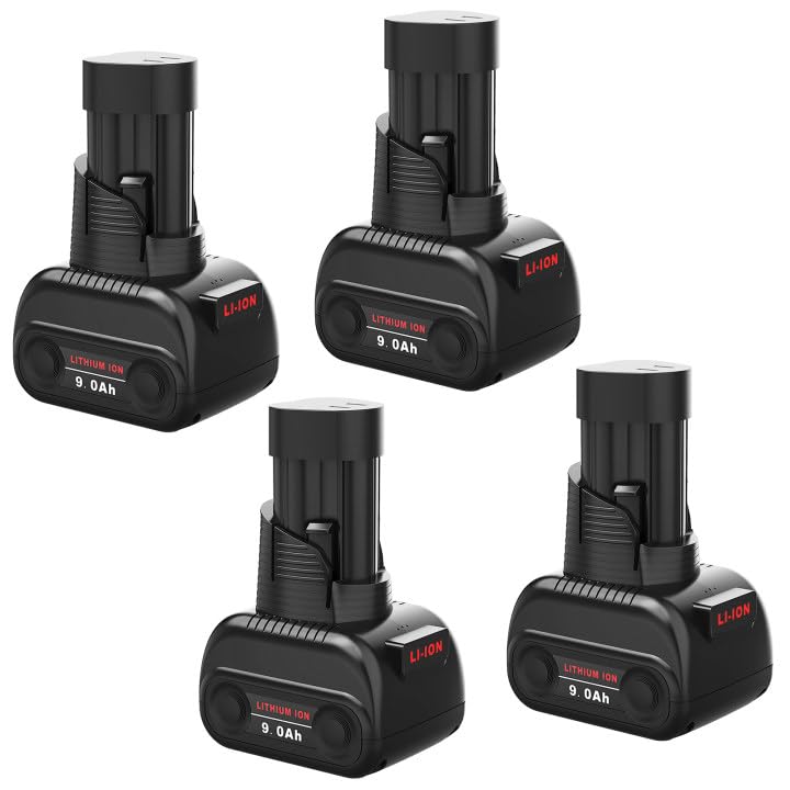Mrupoo 4 Packs 9000mAh Replacement for Milwaukee M12 Battery, Compatible with Milwaukee 12V Battery Cordless Tools