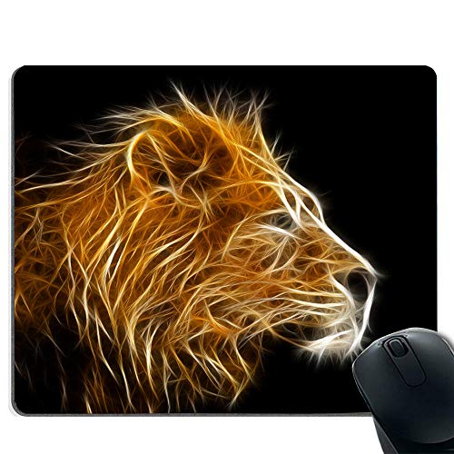 Preisvergleich Produktbild Gaming-Mauspad, genähte Kanten, rutschfeste Gummibasis, kompatibel mit Laser und optischer Maus - leistungsstarker Löwe
