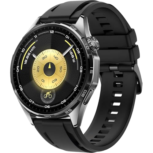 Image of 22mm Silicone Watch Band Compatible with Huawei Watch GT 6 46mm Strap,Multi-hole Design Straps with Black Metal Connector and Buckle Compatible with Amazfit Balance 2 Bands