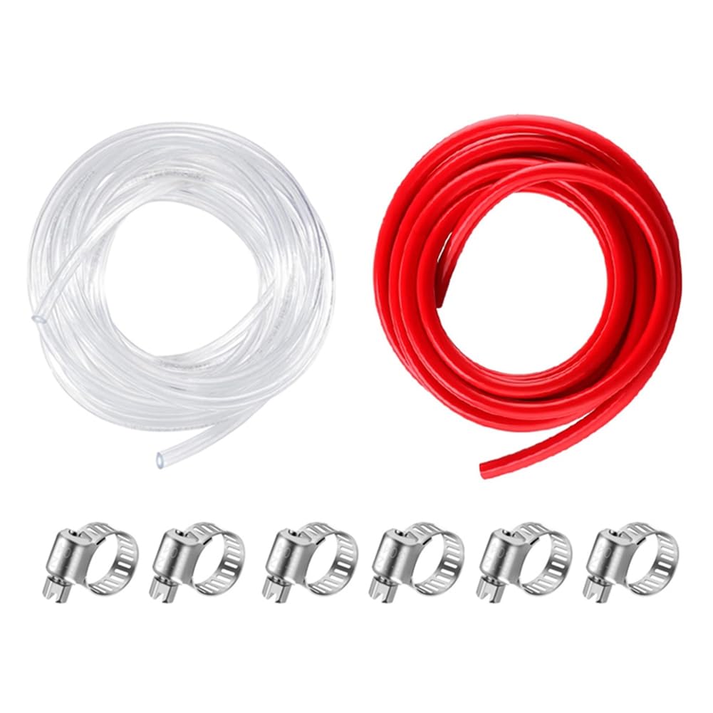 Aundhegrtt PVC Homebrew Hose,3/16" ID Beer Line, 5/16" ID Beverage Tubing, Food Grade Kegerator Dispensing with Clamps