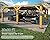 Jocisland 20x20x9.2 FT Cedar Wood Carport with Sloped Galvanized Steel Roof, Heavy Duty Outdoor Shelter for 2 Cars, Trucks, Boats & Tractors, Wind & Snow Resistant Pitch Roof Design