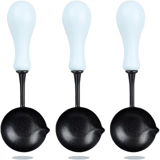 3 Pieces Wax Seal Spoons with Wooden Handles,Non - Slip Sealing Waxing Spoon, Easy to Clean for DIY Wax Seal Stamp, Ideal for Envelope & Letter Art Crafts (Light Blue)