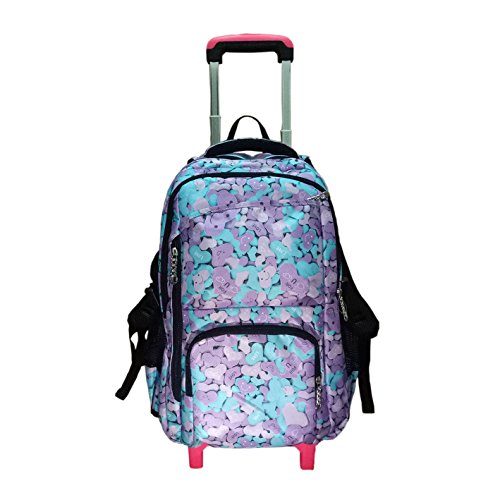 YUB Rolling Backpack On Wheels High-Capacity School Bag Backpacks for Students Climbing Stairs Six Wheels Purple4
