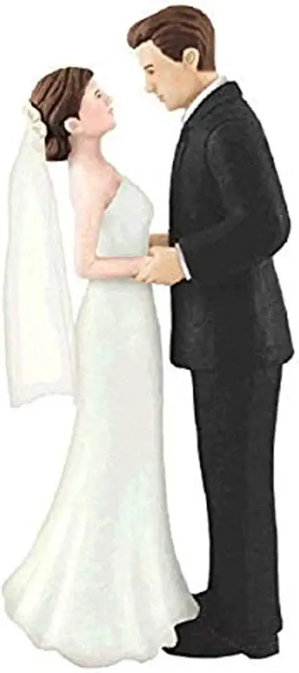 Elegant Bride & Groom Wedding Cake Plastic Topper...