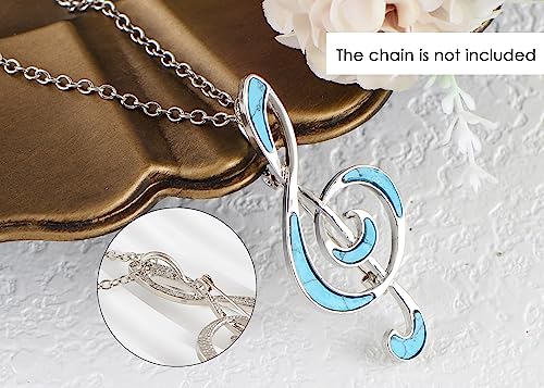 Image of Alilang Silvery Tone Abalone Shell Music Note Brooch Pin & Pendant Simple Accessories for Party Banquet New Years