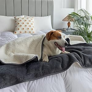   Waterproof-Dog-Blanket-3-Layer-Flannel-and-Sherpa-Pet-Throw-Reversible-Protector-Cover-for-Bed-Couch-Sofa-Grey-50x60