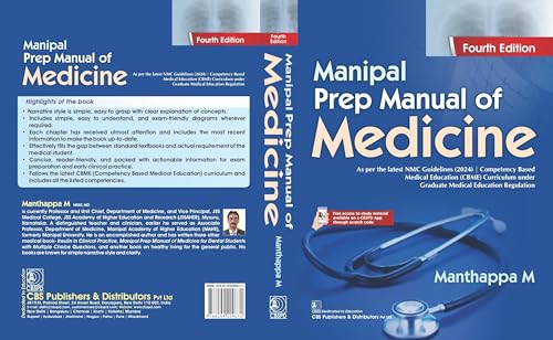 Image of MANIPAL PREP MANUAL OF MEDICINE WITH ACCESS CODE 4ED (PB 2026) ISBN - 9788199209671.