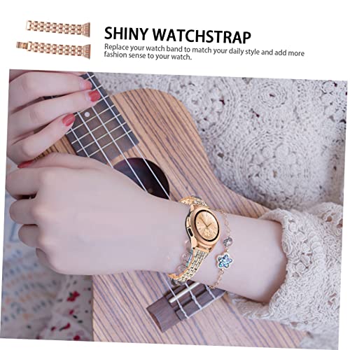 Happyyami Stainless Steel Watch Band Metal Watchstrap Glittering Diamonds Fit for Galaxy Watch Active Wedding Party Accessory2