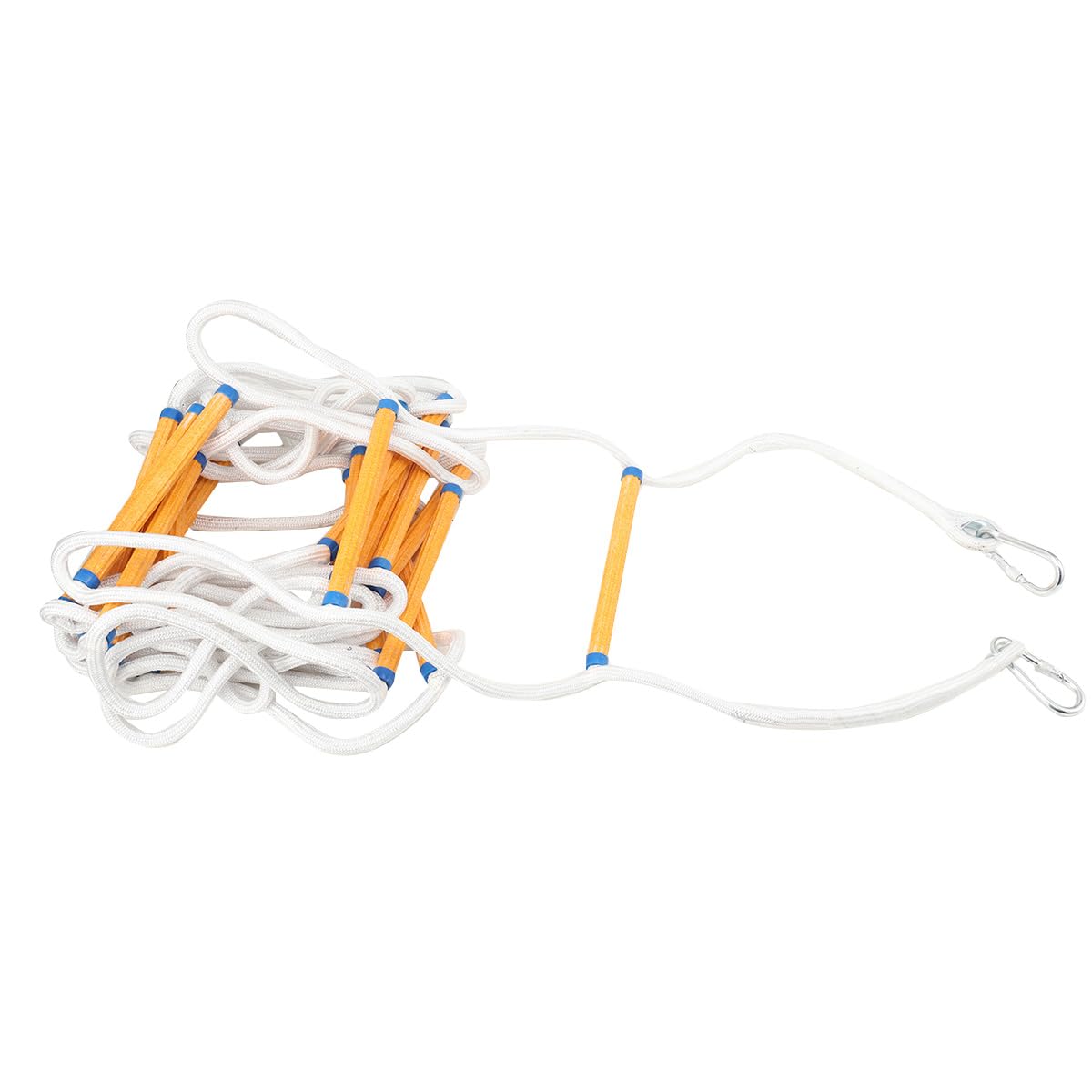 Feuerleiter mit 2 Karabiner, Strickleiter Feuerfeste Rettungsleiter 10M bis 200 kg für Brandbekämpfung Notfallhilfe Rettungsleine Lebensrettung (10M)