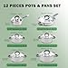 Cook N Home Stainless Steel Cookware Sets, 3-Ply 12 Pcs Pots and Pans Set with Stay-Cool Handle, Non-Toxic, Induction-Ready, Dishwasher & Oven Safe, Combatible w/ All Cooktops
