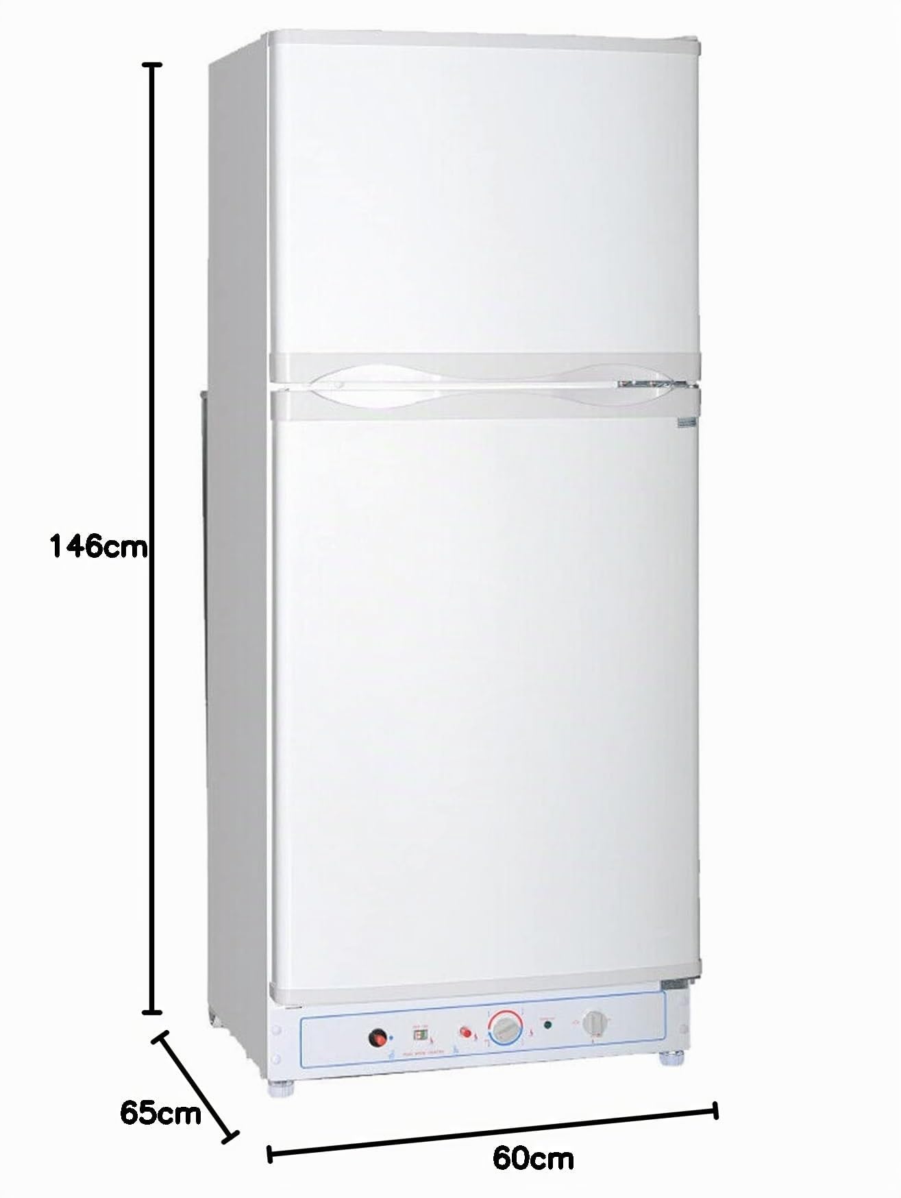 Smad Frigorífico Congelador a Gas (129L+46L), Nevera de Absorción de 2 Vías para Casa Móvil, Garaje, Casas de Campo, Caravana, Autocaravana, Nevera de Butano 220V, Sin Ruido, Blanco