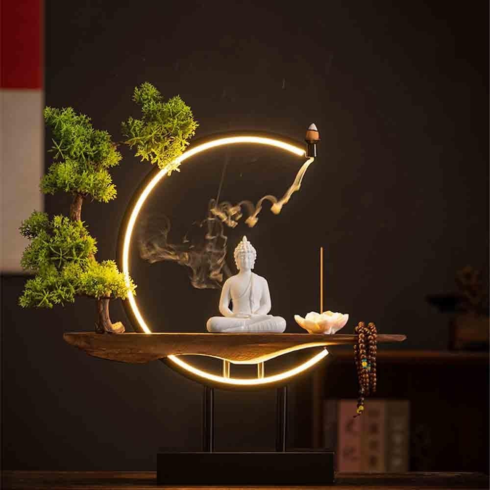 Figurki Feng Shui, Biała ceramiczna statua Buddy dekoracja domu wystrój salonu wejście Feng Shui