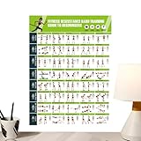 Lunaobrik Trainingsposter, Plan für elastische Fitnessbänder | Trainingsposter mit Widerstandsband und Grafik – für Stretching Yoga Männer Zuhause Büro