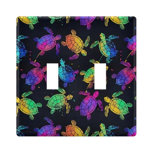 UMIRIKO Color Sea Turtle Light Switch Cover Plate Covers Decorative Double Toggle Home Decor 202b5869