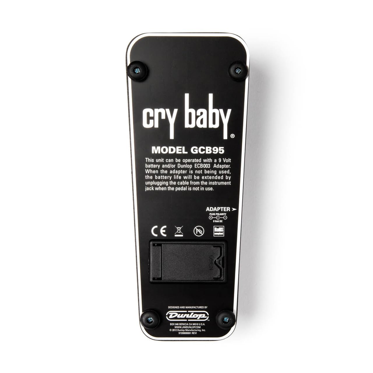 Dunlop original Crybaby GCB95 Standard-Wah-Pedal Tonebird Effekt-Bundle mit 3 Patchkabeln, 6 Dunlop-Plektren