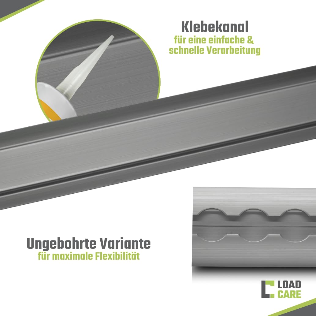 Airlineschiene Halbrund Aluminium eloxiert ungebohrt – Zurrschiene 1 m / 1,5 m / 2 m – Zurrleiste für Anhänger, Camper, PKW & LKW – korrosionsbeständig (1,5 m)