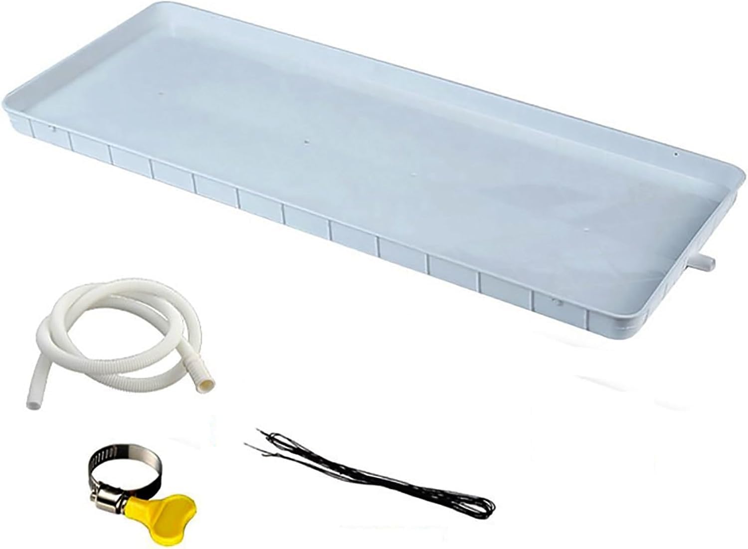 DECAKE Air Conditioner Drip Tray Condensate Drain Pan, Under Water with Drain, for Indoor/Outdoor Split Conditioner(81.5x33cm/32x13in,5m hose)
