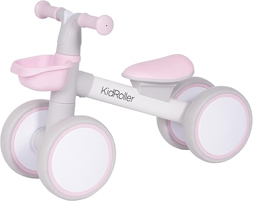 Miniatura 8 de Bicicletas de equilibrio para niños y niñas de 1 año, 12 a 24 meses con asiento ajustable y una canasta delantera, regalos de primer cumpleaños