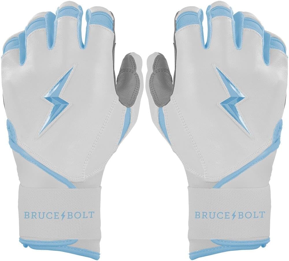 BRUCE BOLT Chrome Series Long Cuff Batting Gloves - Multiple Colors - Adult & Youth Sizes