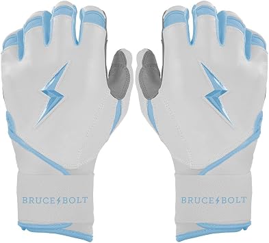 BRUCE BOLT Chrome Series Long Cuff Batting Gloves - Multiple Colors - Adult & Youth Sizes