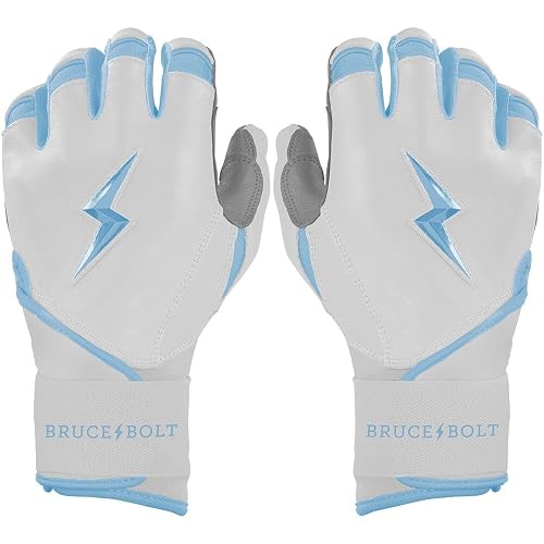 BRUCE BOLT Chrome Series Long Cuff Batting Gloves - Multiple Colors - Adult & Youth Sizes