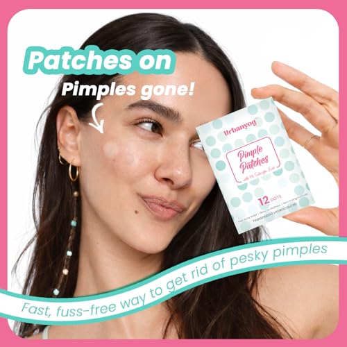 Image of Urban Yog Pimple Patches - 12 Dots | Hydrocolloid and Salicylic Acid Patches in 3 Sizes | Absorbs Oil & Prevents Scarring | Acne Patches for Face | Clear Skin Pimple Patch | All Skin Types