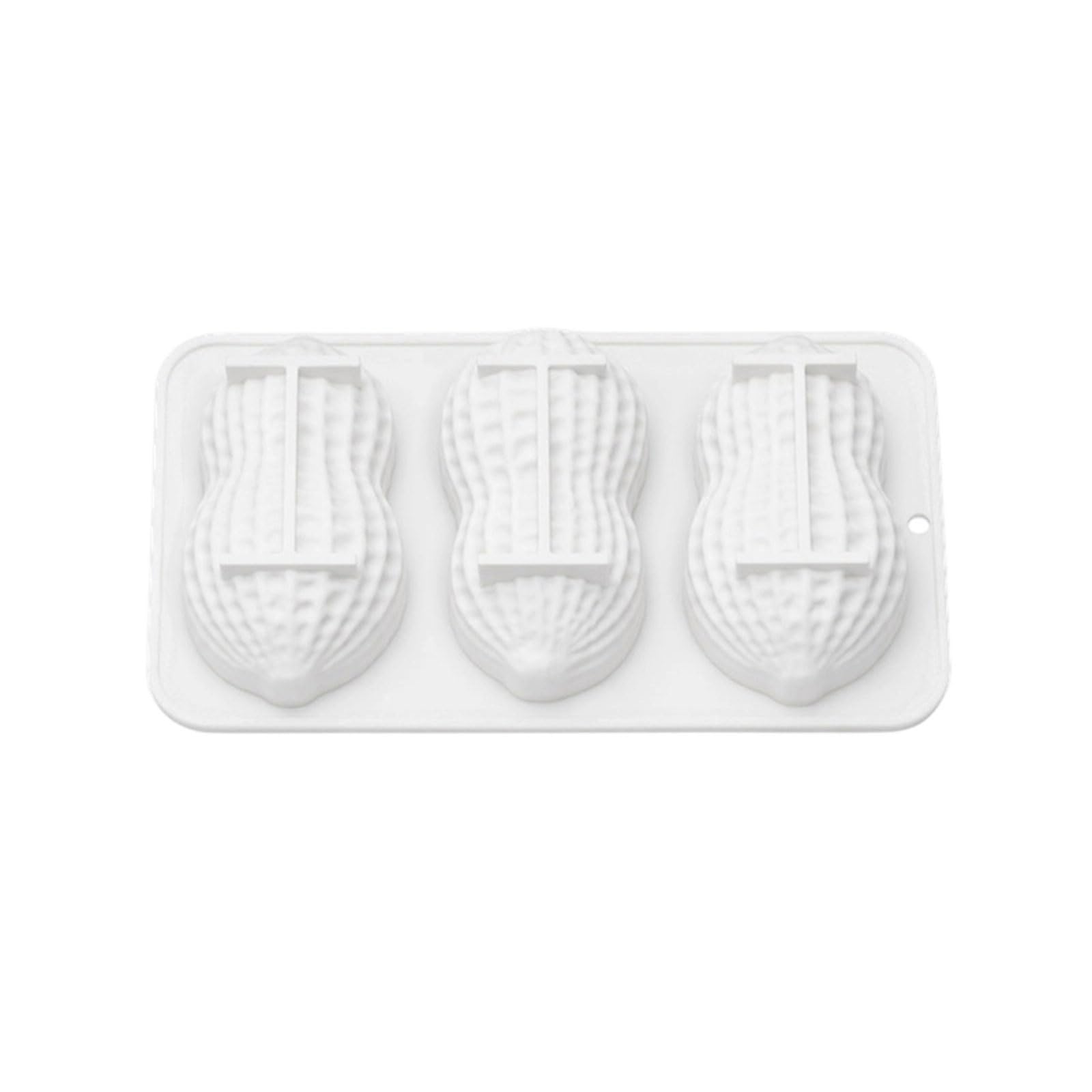 Kalttoy 3 Cavity Peanut Puddings Baking Food Grade Silicone Mousses Cake Molds for Family Gatherings and Celebration Green Fruit Baking Multipurpose Dessert