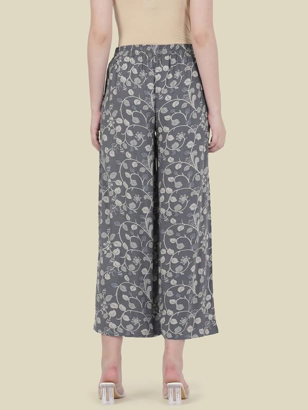 Image of GO COLORS Soft Viscose Printed Palazzo Full Length for Women| Breathable, Mid Rise