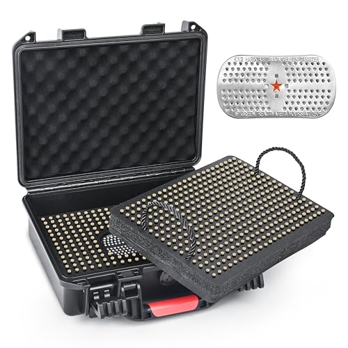 Kinghardcase 680 Rounds 22LR Ammo Storage Case with Dessicant, Travel Safe/Mil Spec/Waterproof Ammo Storage Box Fits 22LR, 22 Long, 22 Stinger