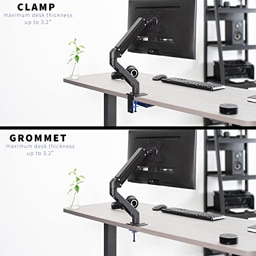 Vivo Articulating Single 17 To 27 Inch Pneumatic Spring Arm Clamp-On Desk Mount Stand, Fits 1 Monitor Screen With Max Vesa 100X100, Black, Stand-V101O #TOP5