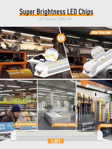 Image of OnlyLux LED Shop Light, 25W 3750LM 6000K Super Bright(6 Pack)