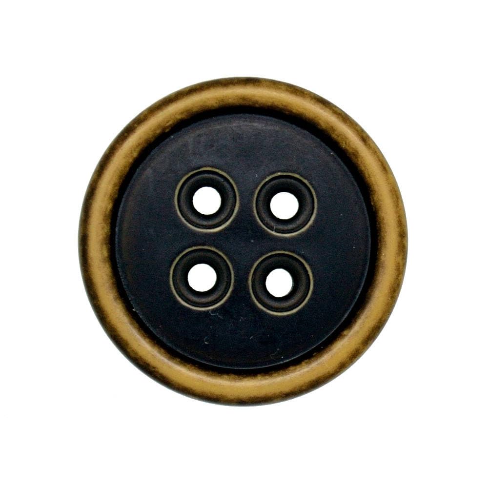 Vintage Style 4 Hole Coat Buttons Black/Brown 34mm (24, 34mm)