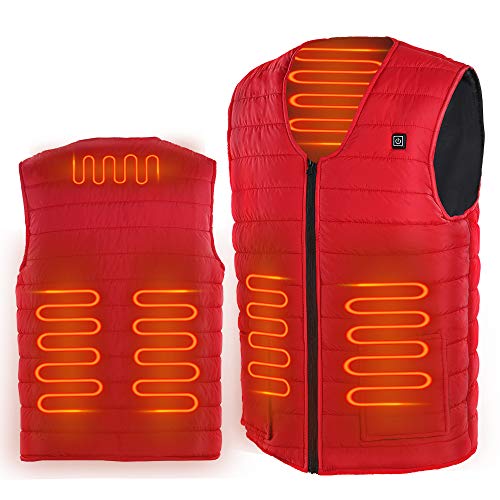 TOPmountain Colete aquecido, colete elétrico aquecido com gola V, roupas aquecidas unissex para o in
