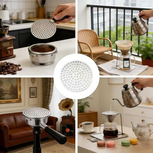 58,5mm Pucksieb, Puck Screen, 0,8mm Dicke, 304 Edelstahl Zweischichtige Filtration - Wiederverwendbare