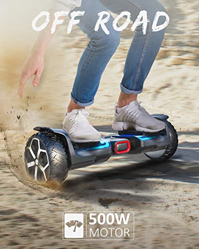 Muchover Hoverboard For Adults And Kids, 8.5'' 6.5" All Terrain Hoverboard With 700W Motor & Solid Tires, Off Road Hoverboard With Bluetooth Speaker & Led Lights, Ul2272 Certified #TOP1