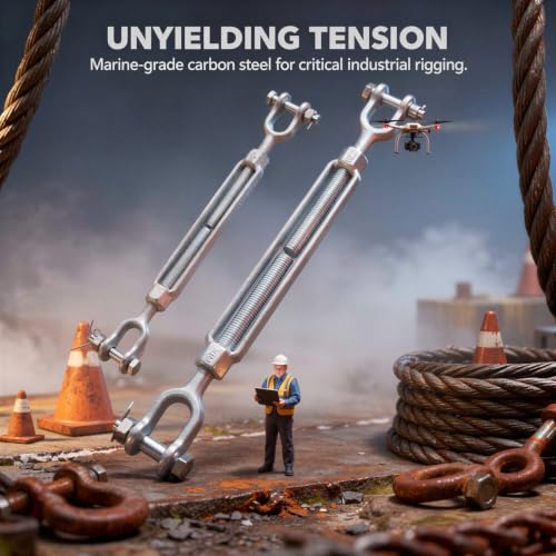 2 Pzs Tensores Quijada Quijada 3/8" x 6" Acero Galvanizado Para Cable miniatura 3