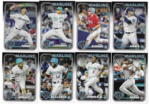 2024 Topps Series 1 Miami Marlins 12 Card Team Set Plus Bonus 2023 Topps Series 1 & 2 Miami Marlins Team Set 19 Cards Gift Pack
