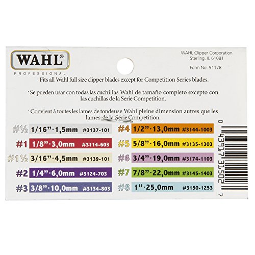 Wahl Professional #8 Color Coded Guide Comb Attachment 1" (25 Mm) - 3150-1253 - Great For Professional Stylists And Barbers - Light Blue #TOP3