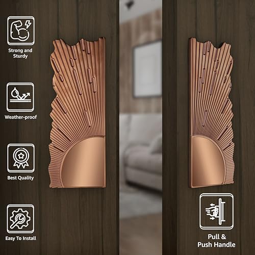 Image of Plantex Pure Brass Door Handle for Main Door /8 Inch Main Door Handle /Pull-Push Door Handle for Home /Office /Hotel - (PVD Rose Gold) - 3 Years Warranty