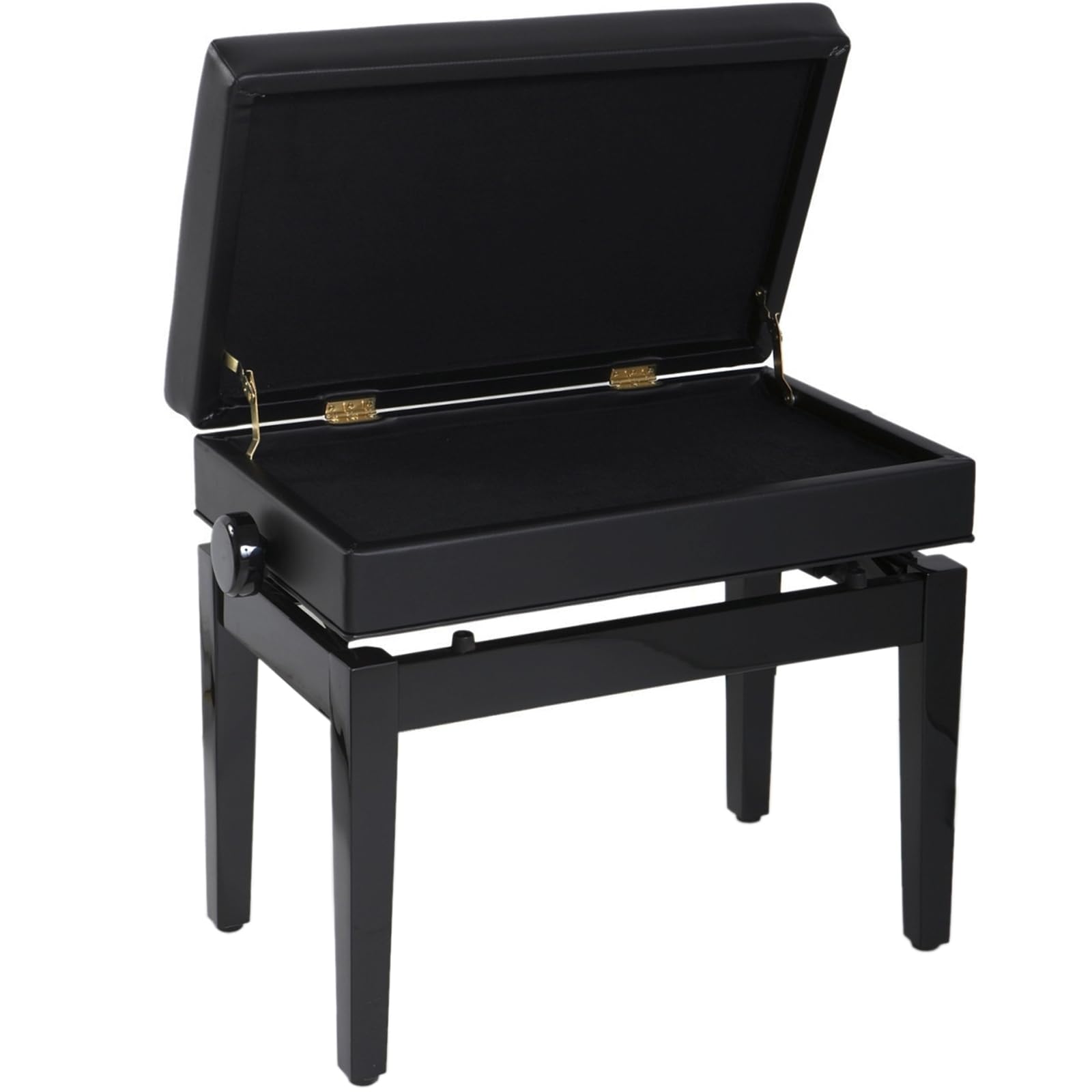 Sgabello per Pianoforte con Altezza Panca per Pianoforte, Sedile Regolabile per Pianoforte con Vano Portaoggetti Sgabello da Toeletta per Spartiti di Musica e Altri Accessori Nero