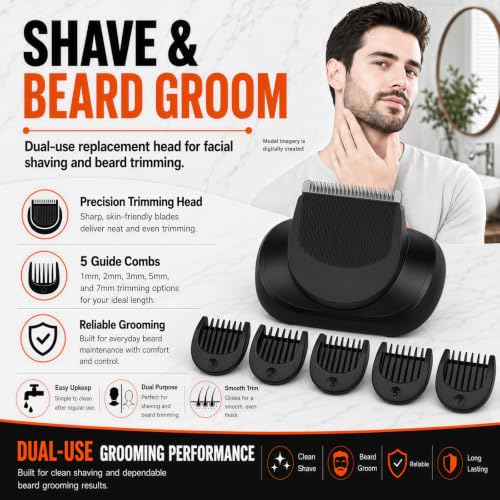 Image of Beard Trimmer Head Attachment Compatible with Braun Series 5 6 7 Shavers | Beard Trimmer Head for Series 5 6 7 Shavers 5018s, 5020s, 6075cc, 7071cc, 7085cc, 7020s, 5050cs, 6020s, 6072cc, etc.